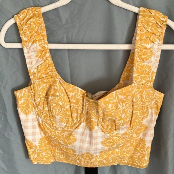 Du Paradis: Marigold cropped, side zip, thick strap top- L - Picture 11 of 16